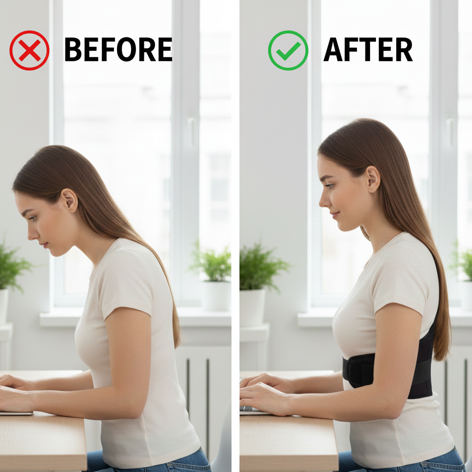 Adjustable Back & Shoulder Support Brace – Lightweight, Discreet & Comfortable for Daily Use